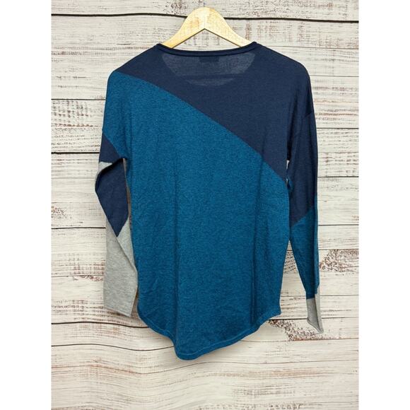 Smartwool Color Block Pullover Sweater Merino Wool Blend Size M Blue - Picture 4 of 6